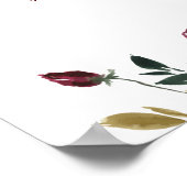 PixDezines Rustic Blush Burgundy Flowers Welkom Poster (Hoek)