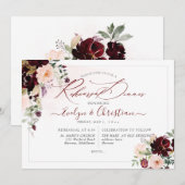 PixDezines Rustic Blush Burgundy H2 Flowers Kaart (Voorkant / Achterkant)