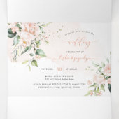 PixDezines Rustic Blush Rozen+SweetPeas Drieluik Uitnodiging (Binnenkant midden)