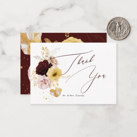 PixDezines Rustic Boho Autumn Flowers Note Kaart Notitiekaartje (Voorkant / Achterkant in situ)