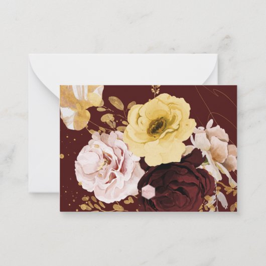 PixDezines Rustic Boho Autumn Flowers Note Kaart Notitiekaartje (Achterkant)