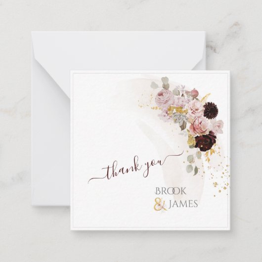 PixDezines Rustic Boho Autumn Flowers Note Kaart Notitiekaartje (Voorkant)