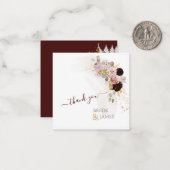 PixDezines Rustic Boho Autumn Flowers Note Kaart Notitiekaartje (Voorkant / Achterkant in situ)