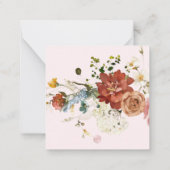 PixDezines Rustic Boho Herfst Garden Flowers Notitiekaartje (Achterkant)