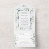 PixDezines Rustic Eucalyptus DIY Background All In One Uitnodiging (Binnen)