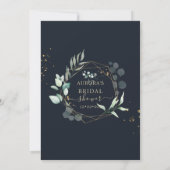PixDezines Rustic Eucalyptus Navy Bruiloft  Kaart (Achterkant)