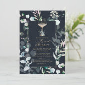 PixDezines Rustic Eucalyptus Navy Bruncy Bubble Kaart (Staand voorkant)