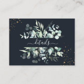 PixDezines Rustic Eucalyptus Navy n Gold Details Informatiekaartje (Achterkant)