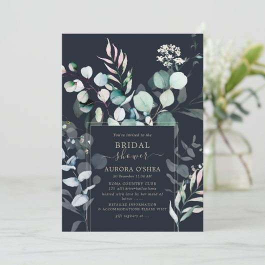 PixDezines Rustic Eucalyptus Vrijgezellenfeest Kaart (Staand voorkant)