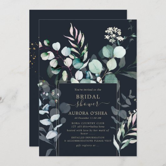 PixDezines Rustic Eucalyptus Vrijgezellenfeest Kaart (Voorkant / Achterkant)