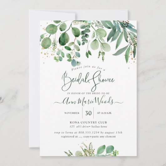 PixDezines Rustic Eucalyptus Vrijgezellenfeest Kaart (Voorkant)