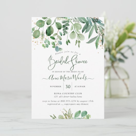 PixDezines Rustic Eucalyptus Vrijgezellenfeest Kaart (Staand voorkant)