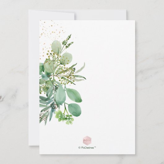 PixDezines Rustic Eucalyptus Vrijgezellenfeest Kaart (Achterkant)