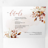 PixDezines Rustic Fall Eucalyptus Drieluik Uitnodiging (Binnenzijde eerst)