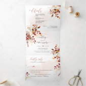 PixDezines Rustic Fall Eucalyptus Drieluik Uitnodiging (Binnen)