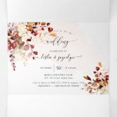 PixDezines Rustic Fall Eucalyptus Drieluik Uitnodiging (Binnenkant midden)