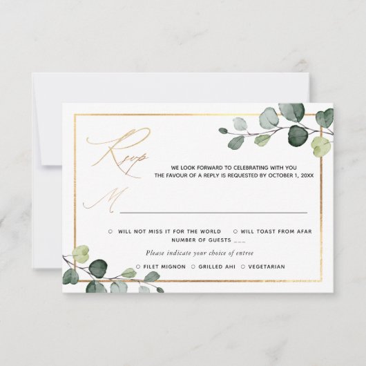 PixDezines Rustic Greenery Eucalyptus RSVP w Meal (Voorkant)