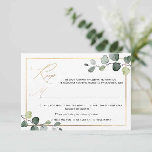 PixDezines Rustic Greenery Eucalyptus RSVP w Meal (Staand voorkant)
