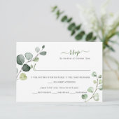PixDezines Rustic Greenery Eucalyptus RSVP w Meal Kaartje (Staand voorkant)