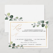 PixDezines Rustic Greenery Eucalyptus RSVP w Meal Kaartje (Voorkant / Achterkant)