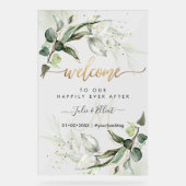PixDezines Rustic Greenery Gum Eucalyptus Welkom Acryl Bord (Voorkant)