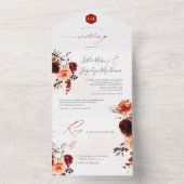 PixDezines Rustic Herfst Bouquets H2 Rozen Peonies All In One Uitnodiging (Binnen)