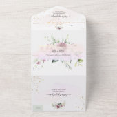 PixDezines Rustic Mauve Pink Roses All In One Uitnodiging (Buitenkant)