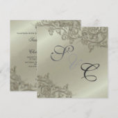 PixDezines rustic swirls/faux Silver Kaart (Voorkant / Achterkant)