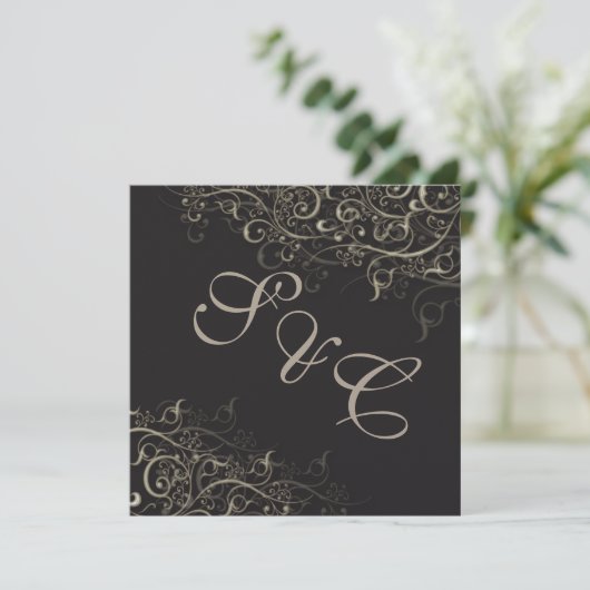 PixDezines rustic swirls/faux Silver Kaart (Staand voorkant)