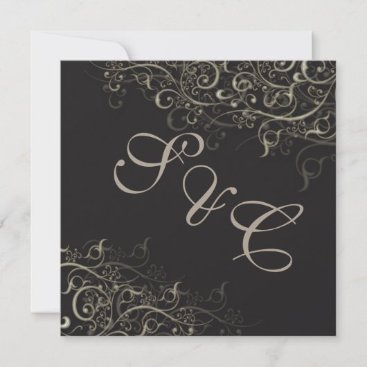 PixDezines rustic swirls/faux Silver Kaart (Voorkant)