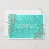 PixDezines rustic swirls/faux Silver RSVP Kaartje (Voorkant)