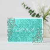 PixDezines rustic swirls/faux Silver RSVP Kaartje (Staand voorkant)