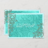 PixDezines rustic swirls/faux Silver RSVP Kaartje (Voorkant / Achterkant)