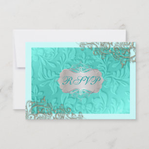 PixDezines rustic swirls/faux Silver RSVP Kaartje
