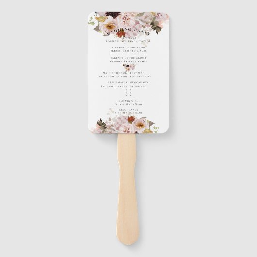 PixDezines Rustic Waterverf Autumn Flowers Handwaaier (Achterkant)