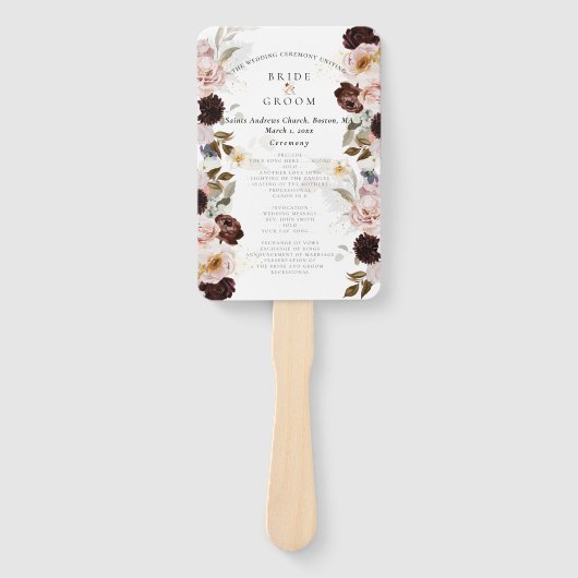 PixDezines Rustic Waterverf Autumn Flowers Handwaaier (Voorkant)