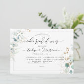 PixDezines Rustic Waterverf Gum Eucalyptus Uitnodi Kaart (Staand voorkant)