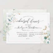 PixDezines Rustic Waterverf Gum Eucalyptus Uitnodi Kaart (Voorkant / Achterkant)