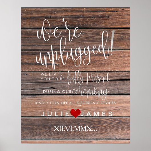 PixDezines Rustic Wood Panels #UNPLUGGED CEREMONY Poster (Voorkant)