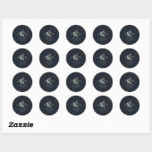 PixDezines Rustieke Ampersand Eucalyptus Navy Blau Ronde Sticker (Vel)