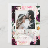 PixDezines Rustieke Bloesem Blush Roze Bourgogne B Kaart (Voorkant)