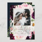 PixDezines Rustieke Bloesem Blush Roze Bourgogne B Kaart (Voorkant / Achterkant)