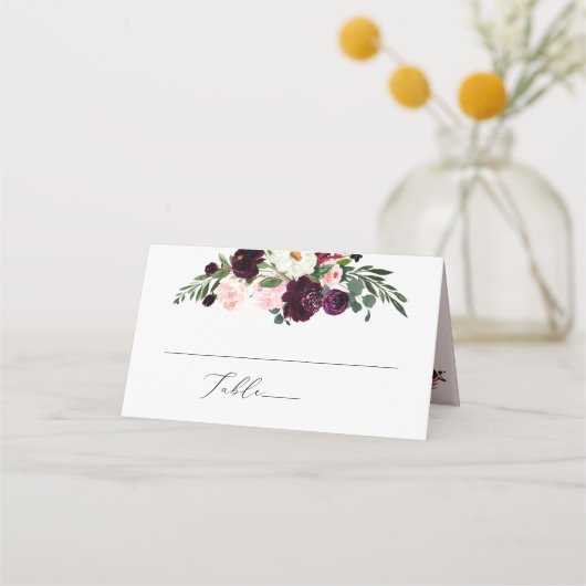 PixDezines Rustieke Bloom Waterverf Bloemen Plaatskaartje (Voorkant)