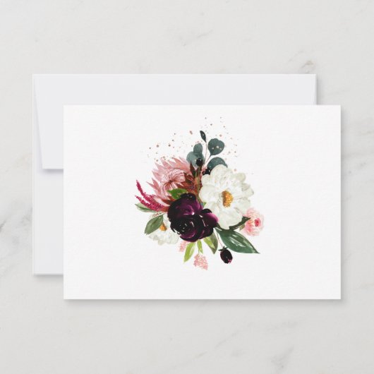 PixDezines Rustieke Bloom Waterverf RSVP Kaart (Achterkant)