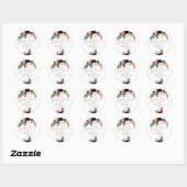 PixDezines Rustieke Bloom Waterverf Vrijgezellenfe Ronde Sticker (Vel)