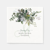 PixDezines Rustieke Gom Eucalyptus Monogram Servet (Voorkant)