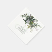 PixDezines Rustieke Gom Eucalyptus Monogram Servet (Hoek)