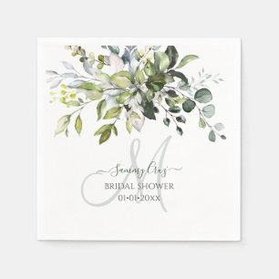 PixDezines Rustieke Gom Eucalyptus Monogram Servet
