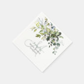 PixDezines Rustieke Gom Eucalyptus Monogram Servet (Hoek)