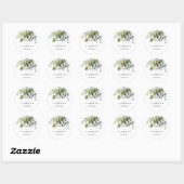 PixDezines Rustieke Waterverf Groen Eucalyptus C Ronde Sticker (Vel)